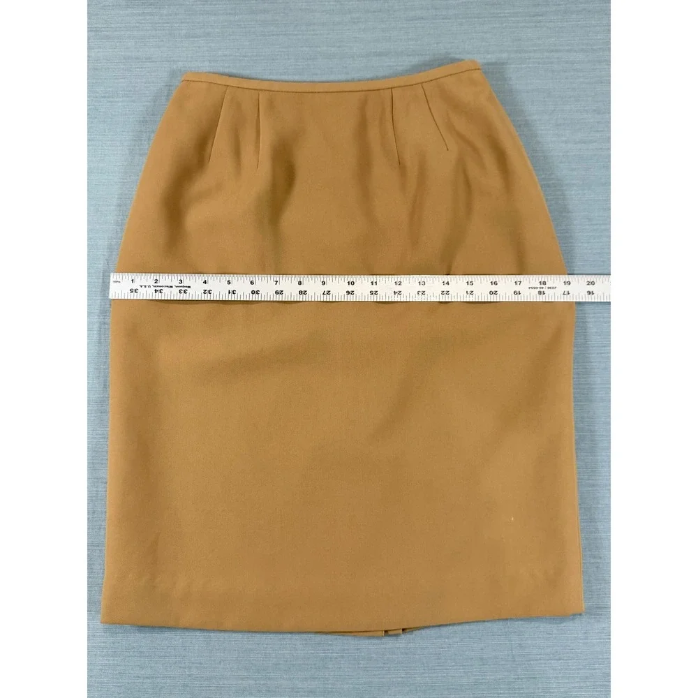 Jennifer Moore Vintage Camel Tan Pencil Skirt High Waisted‎ Lined Size 6 4119